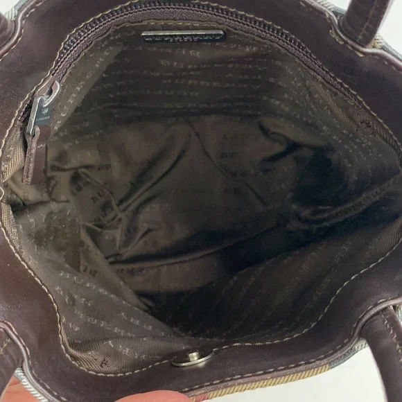 BURBERRY Beige Nova Check Small Coated Canvas Tote handbag Lined AUTHENTIC - Picture 11 of 17